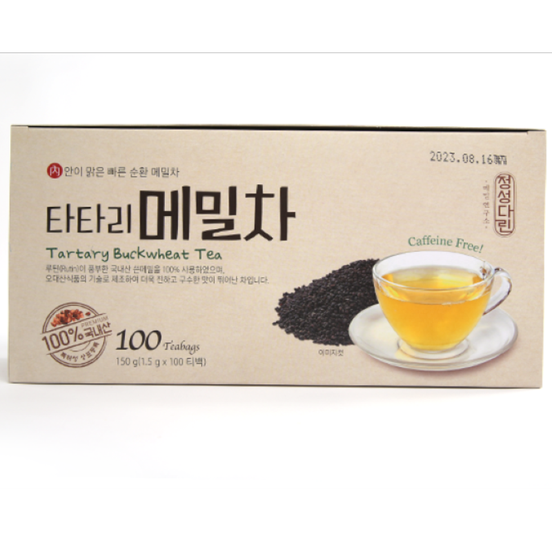 오대산식품,타타리 메밀차 150g 티백세트(1.5g*100티백)/쓴메밀차/국내산원료